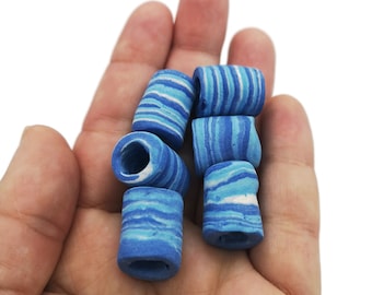 Large Tube Macrame Beads – 7mm Hole (Set of 6)