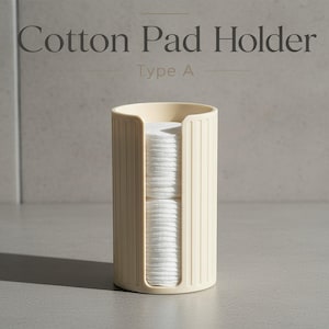 Round Cotton Pad Holder, Bathroom Vanity Organizer, Skincare Dispenser Type A