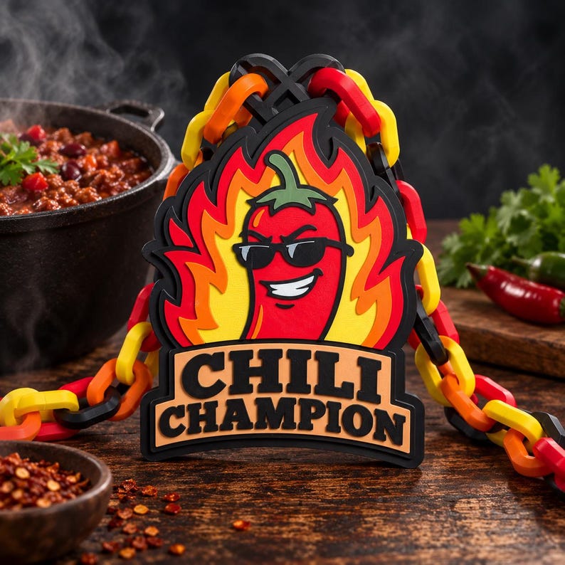 Cook Pot Torphy Chili Champion Hype Chain, Chili Cook off Winner Award, Church Chili ...