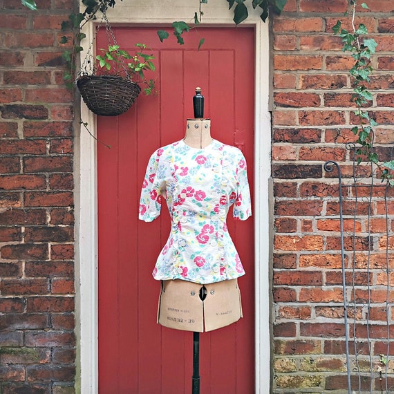 1940s seersucker cotton blouse | 40s sportswear bl