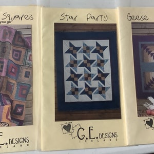 Set of three quilting patterns by G.E.Designs
