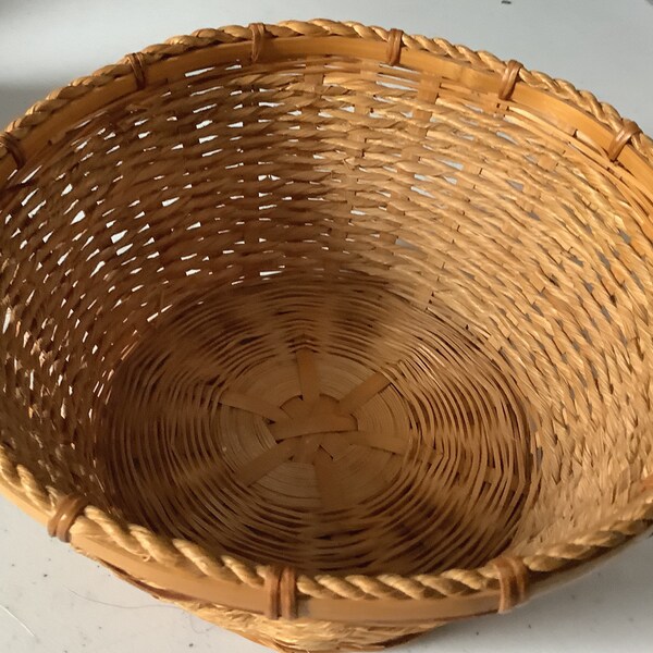 Round Wicker Baskets Etsy