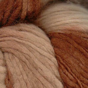 4 madejas Rio De La Plata Handspun 100% Wool Yarn F11 Cigarro Marrón Desteñido