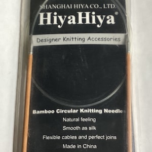 Hiya Hiya Size 5, 3.75 mm, 60” bamboo circular knitting needles