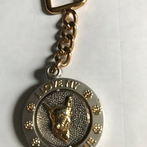 Vintage Brass Dog Breed Keychain - Great Dane