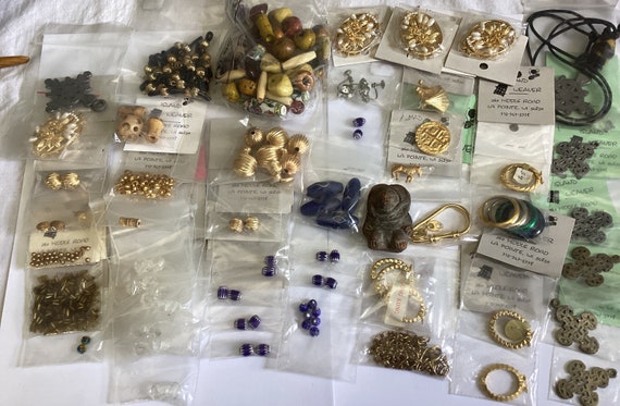 Collection of Beads and Jewelry Making Supplies