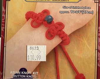 Clover Asian Knot Cording Bracelet Kit - Cherry