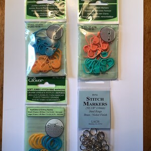 Selection of Clover and Lacis stitch markers