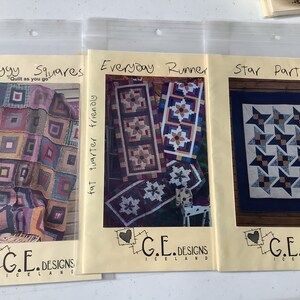 Set of three quilting patterns by G.E.Designs
