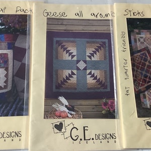 Set of three quilting patterns by G.E.Designs