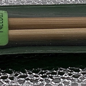 Clover Size 10 1/2, 6.5mm, 9” bamboo straight needles
