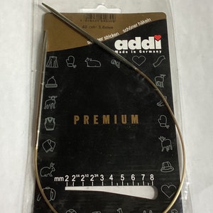 Addi 40 cm, 16” circular knitting needles, 3.25 mm, size 3