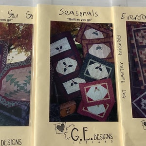 Set of three quilting patterns by G.E.Designs