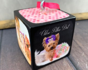 Personalized Photo Memorial Pet Loss Ornament-Custom Ornament-Photo Block