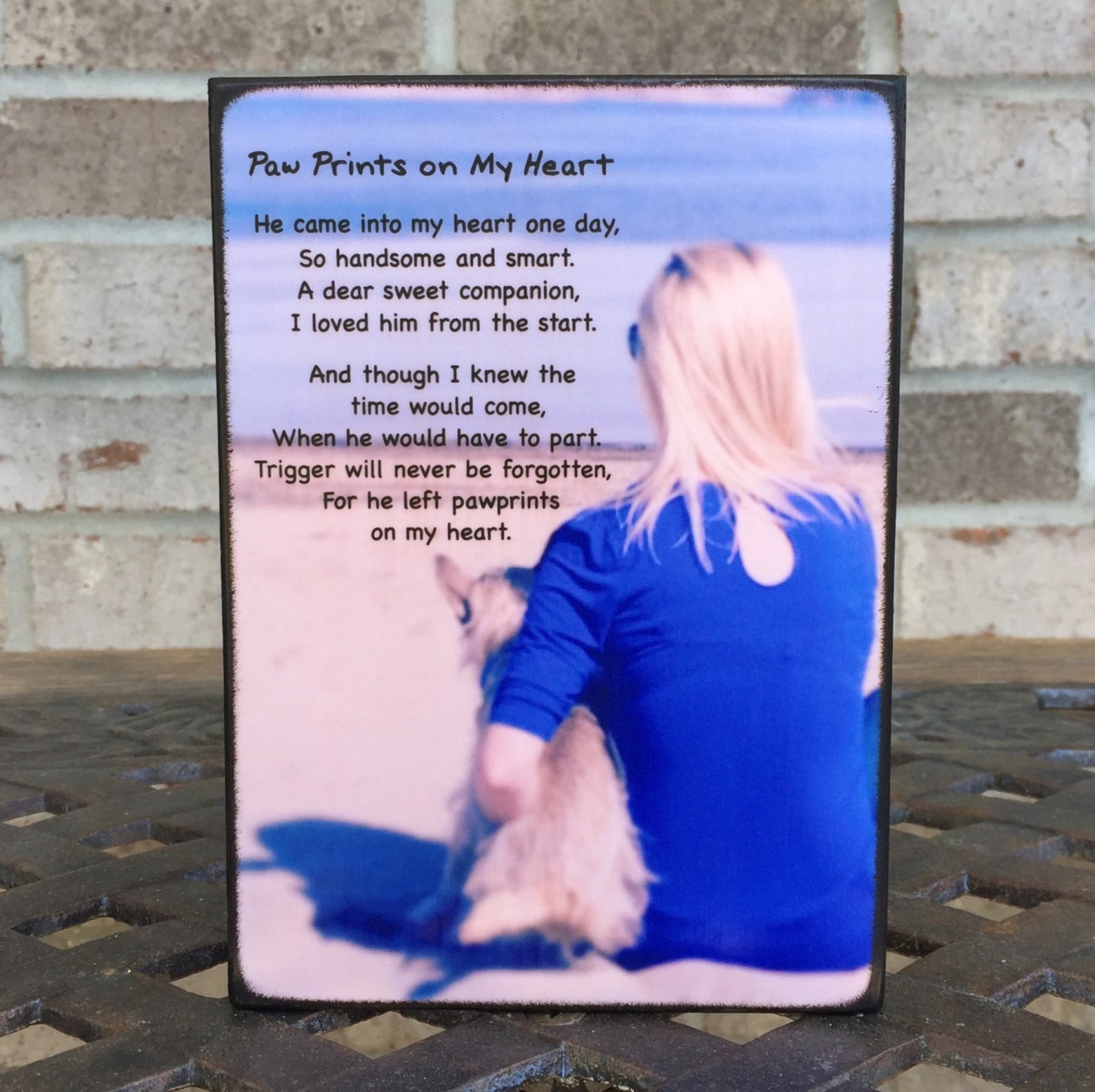 Personalized Pet Portrait Gifts Oak Photo Board 4x6 Etsy