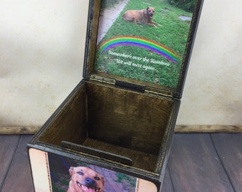 Pet Urn for Dogs, Dog Urn with Picture, Wood Dog Urn, Personalized Dog Urn