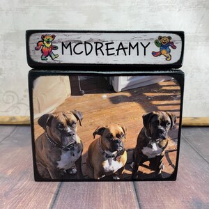Pet Urn for Dogs, Wood Urn for Dogs, Dog Urn with Pictures