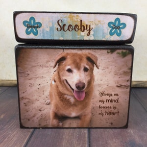 Pet Urn, Photo Pet Urns, Dog Urn, Wood Urn, Personalized Urn Size Medium