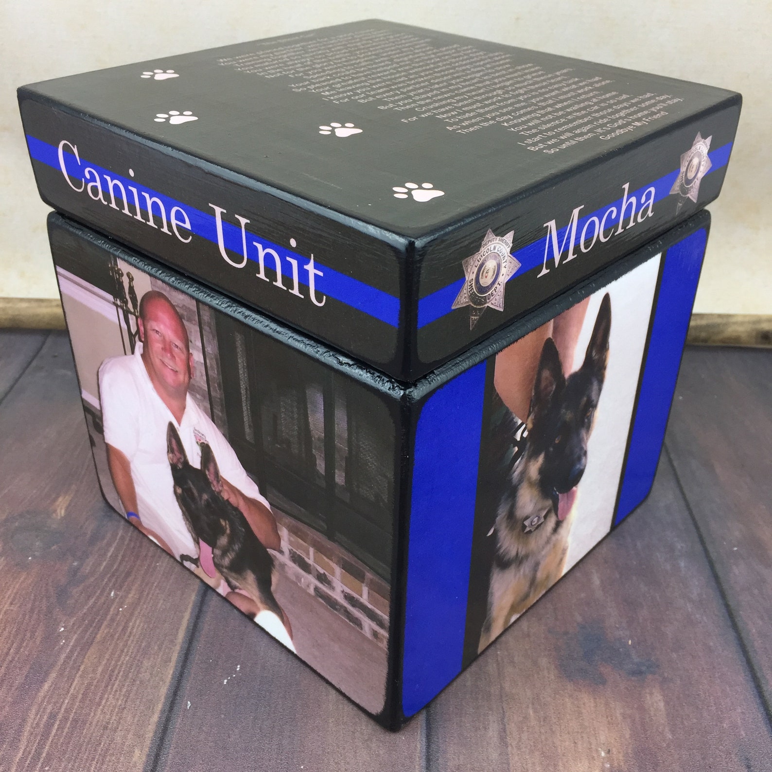 K9 Police Officer Urn Police Urn Dog Urn for Ashes Etsy