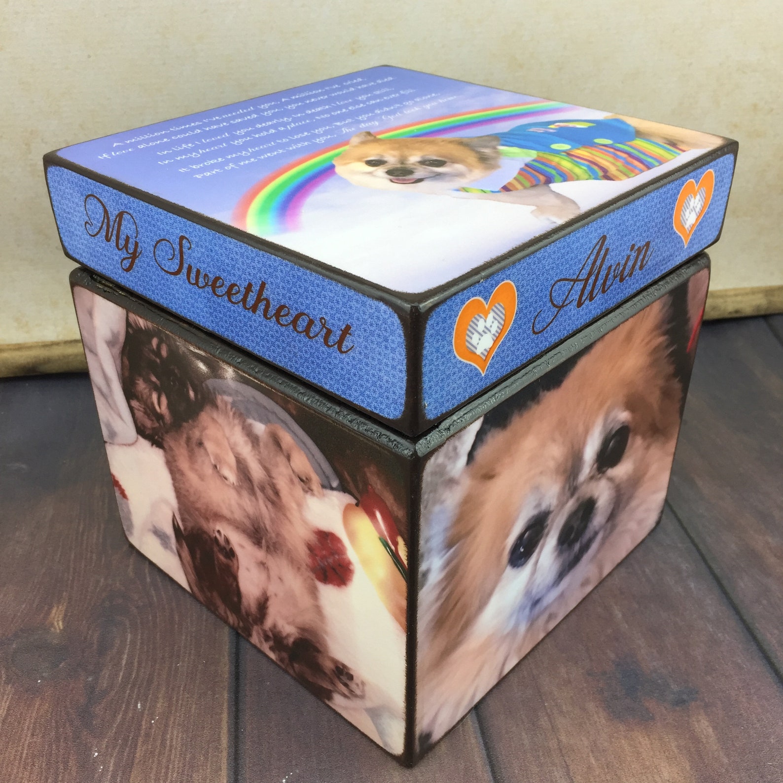Photo Pet Urn Small Pet Urn Dog Urn Cat Urn Wood Urn Pet Etsy