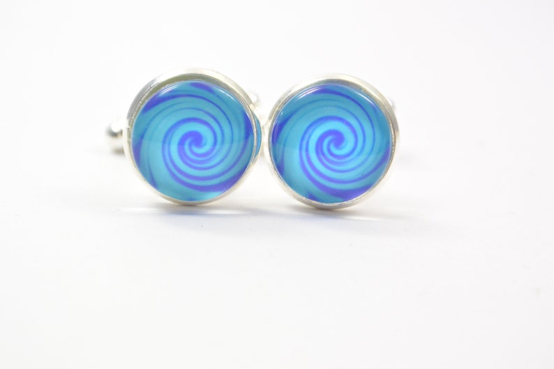 Cufflink Swirl blue