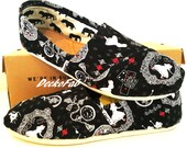 Alice in Wonderland Inspired TOMS - Custom Toms - Women's Custom Shoes - Canvas Shoes - Flats - Birthday Gift - Wedding - Shoes - Gift