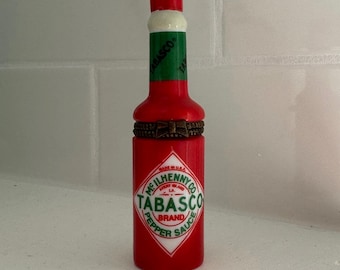 Vintage Tabasco Bottle Trinket Box | Porcelain Kitchen Kitsch