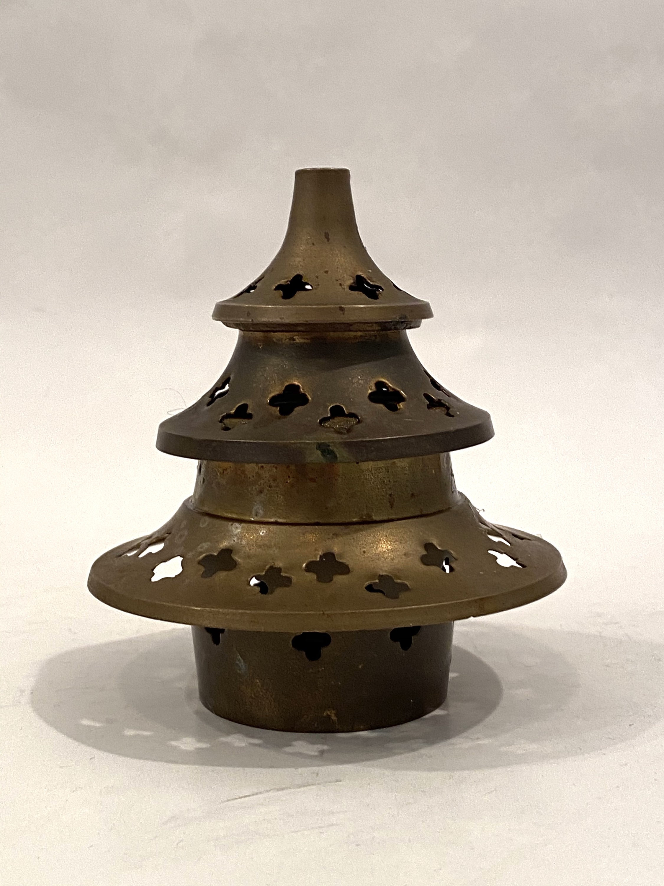 Vintage Three Tier Brass Pagoda Style Incense Burner Holder Etsy