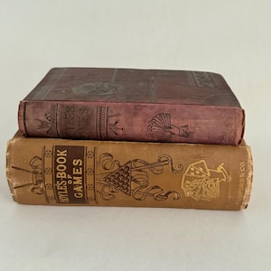 Antique Hoyle&#39;s Book of Games: Chess, Poker, Billiards - Set of Two