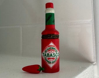 Vintage Red Tabasco Sauce Bottle with Red Pepper Trinket Box  PHB Midwest of Cannon Falls