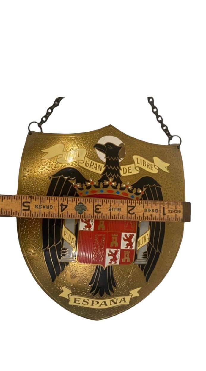 Vintage Gold Metal Brass Wall Hanging Crest Shield Spain Etsy España