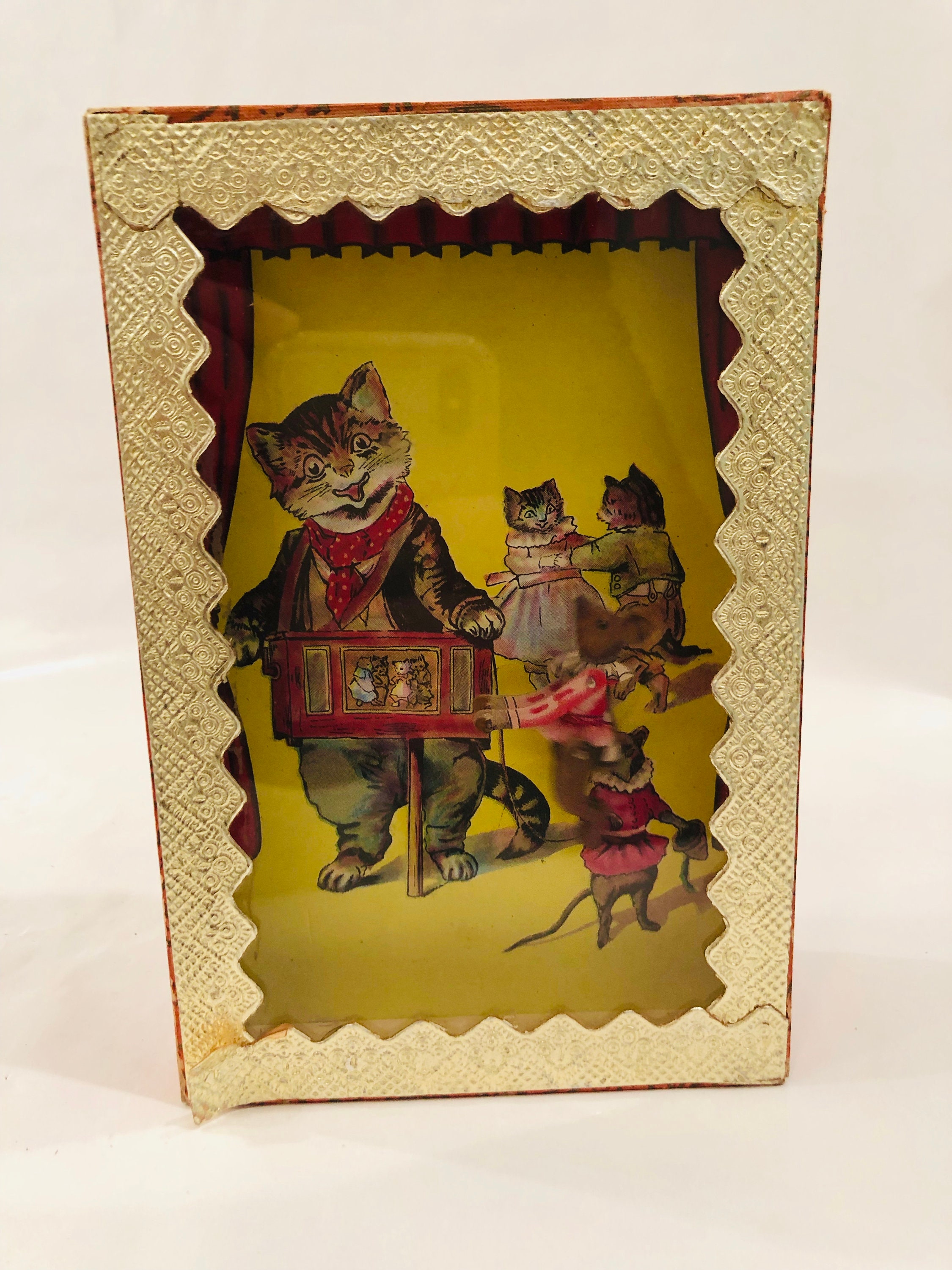 Vintage Toy Mystery Motion Cat and Mouse Sand Action Toy Box Mouse Trapeze Act in Cat Circus Moving Live Action Toy Vintage Nursery Decor Etsy Singapore