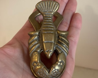 Vintage Brass Crawfish Bottle Opener Clip | Coastal Barware Decor, Mid Century Seafood Brass