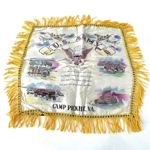 WWII Military Memorabilia U.S. Army Sweetheart Pillow Case