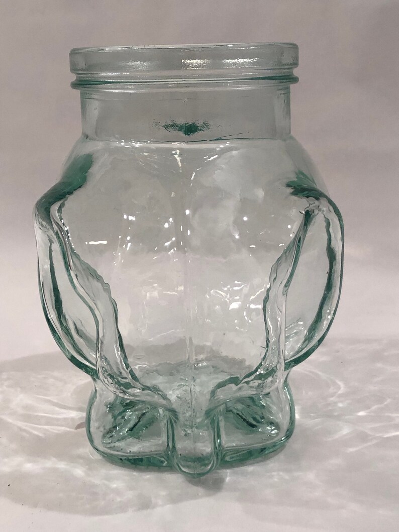Vintage Italian Glass Elephant Shape Glass Jar Container Made Etsy