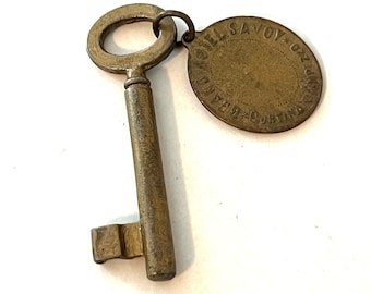 Vintage Antique Grand Hotel Room Skeleton Key Savoy Cortina D’Ampezzo Room Key Room Number 110