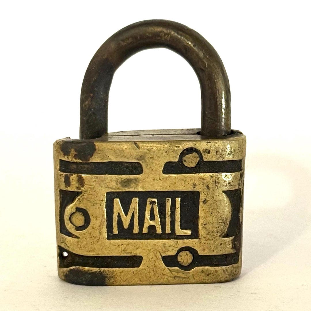 Old Lock Rfd Vintage Brass Mail Lock | RFD Padlock | Antique Postal Mailbox Lock ...