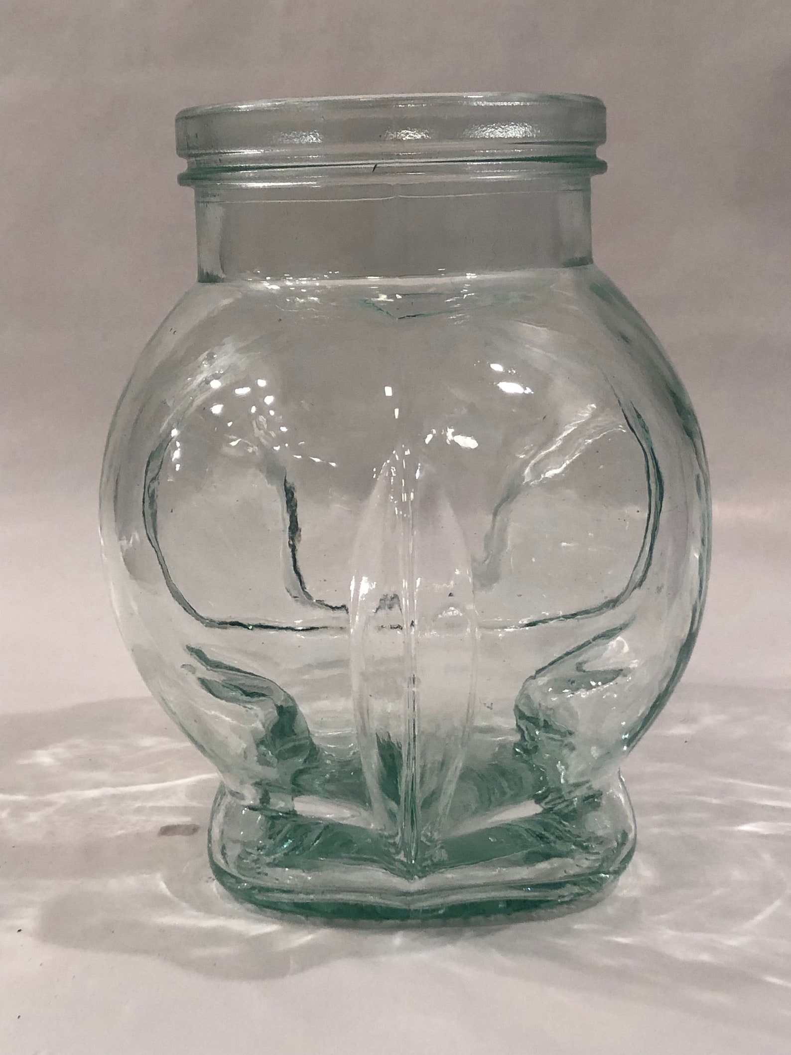 Vintage Italian Glass Elephant Shape Glass Jar Container Made Etsy