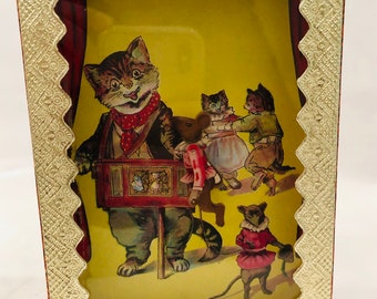 Vintage Toy Mystery Motion Cat and Mouse Sand Action Toy Box Mouse