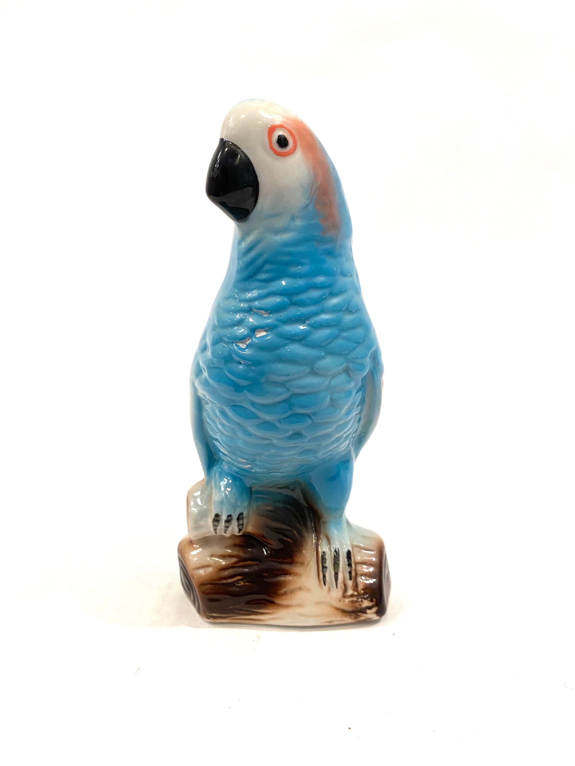 Vintage Ceramic Blue Parakeet Parrot Bird With Black Beak - Etsy UK
