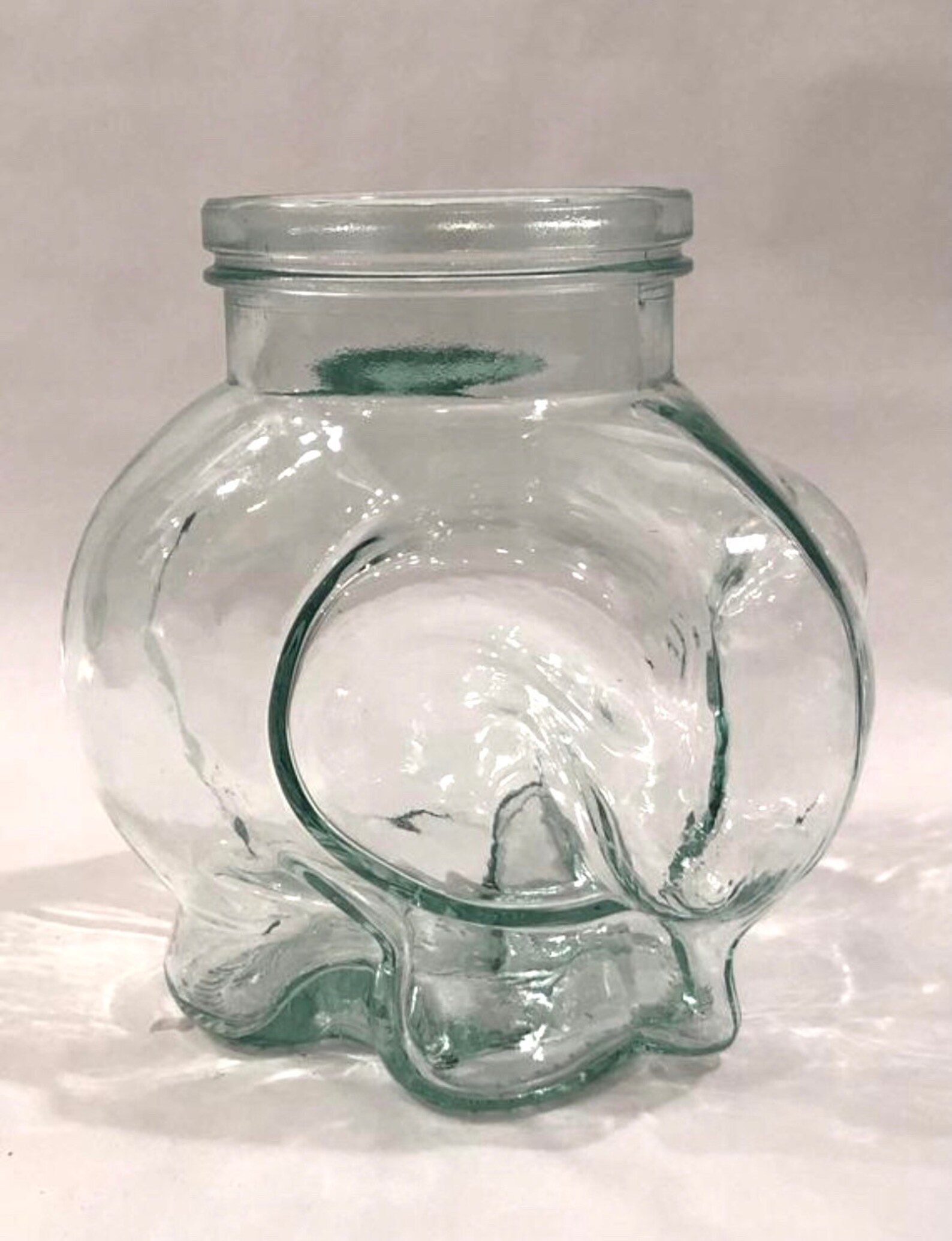 Vintage Italian Glass Elephant Shape Glass Jar Container Made Etsy