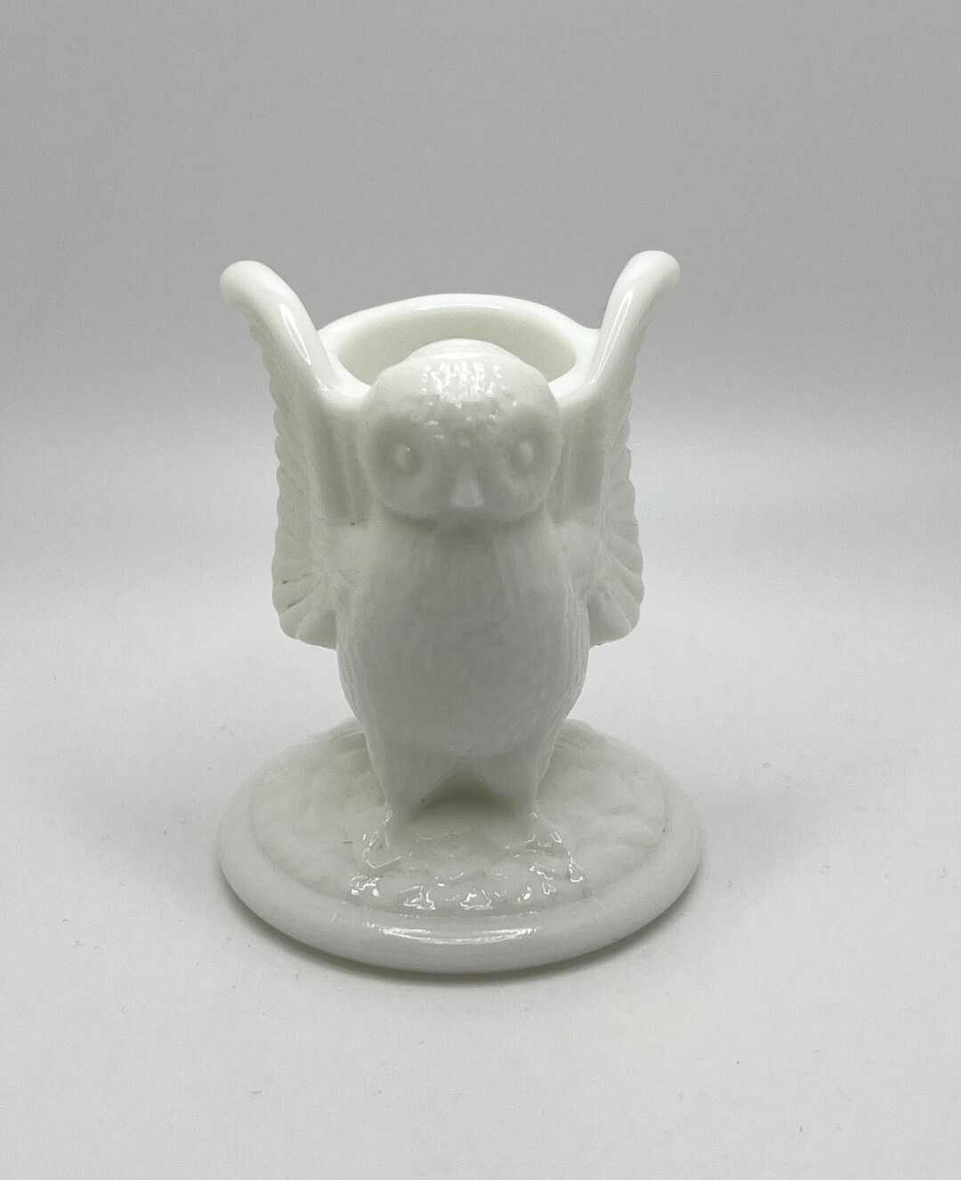 Vintage Milk Glass Owl Shaped Toothpick Match Holder Opaque White Glass Owl Bar Decor Etsy