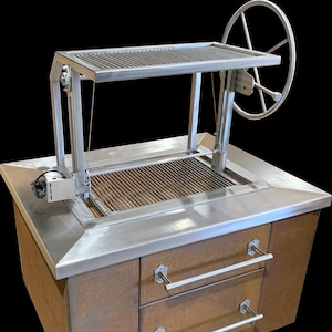 Stainless Argentinian Style kitchen Island with Corten base