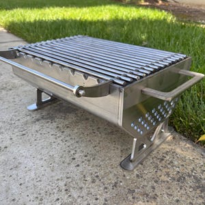 Parrilla portátil para hibachi de 16” x 11”, parrilla para kebab con carbón inoxidable, parrilla teppanyaki, parrilla shichirin.