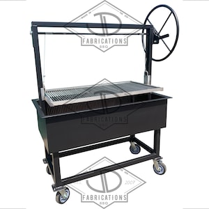 48″x24&quot; Argentinian-Style Gaucho Grill | Single Crank Steel Expanded Grate