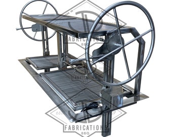 60 Inch Argentine Style BBQ Grill with Height Adjustable Rotisserie