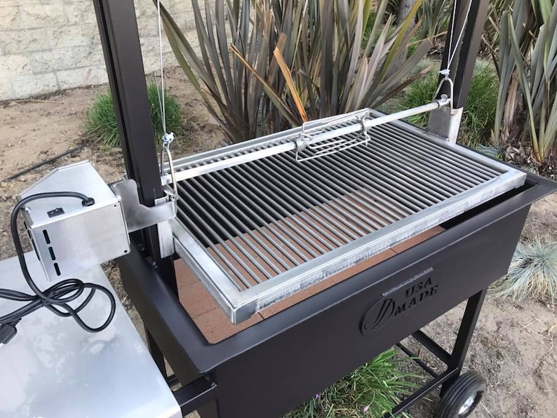 Santa Maria Ranch Hand BBQ Grill with Rotisserie by JD Fabrications