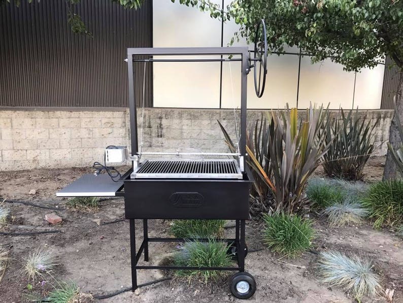 Santa Maria Ranch Hand BBQ Grill with Rotisserie by JD Fabrications