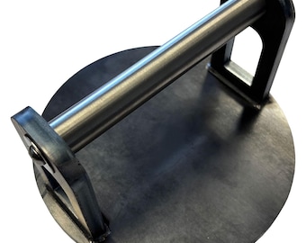 7” steel burger press cut 5+ lbs