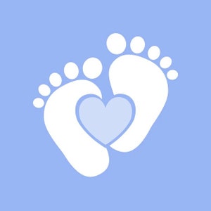 Baby Heart Footprint (Blue)